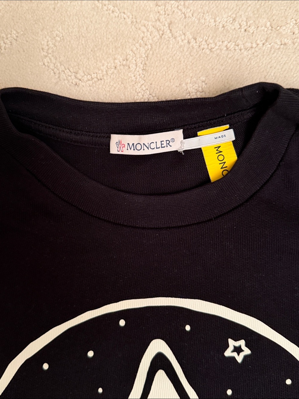 Moncler x Jay Z limited edition Men’s Black Tee with White Rocnation Logo. - Picture 3 of 6